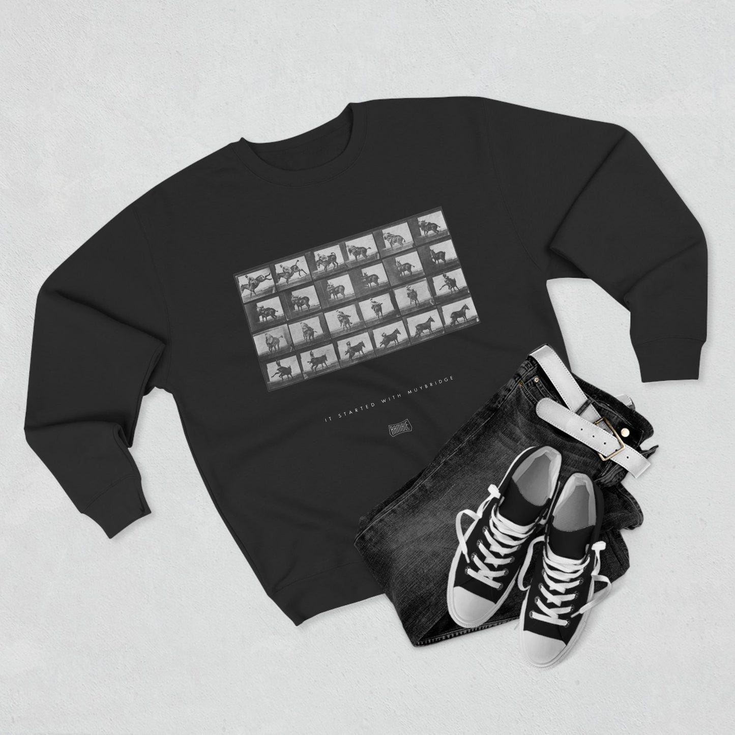 Started With Muybridge Crew Sweatshirt - Dark