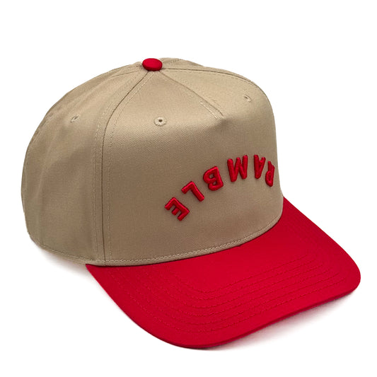 UPSIDE DOWN HAT- Red/Khaki