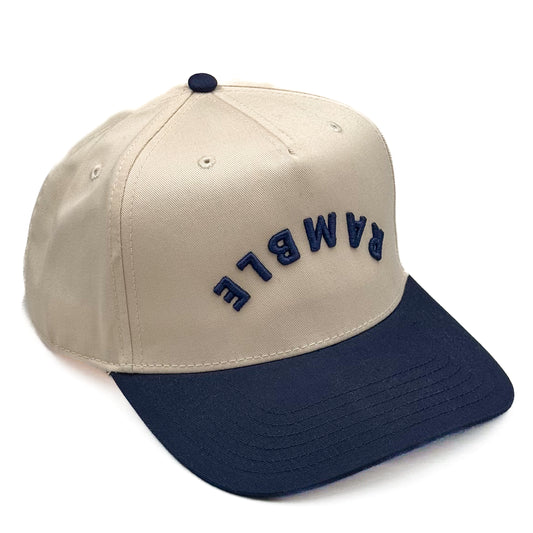 UPSIDE DOWN HAT - natural/navy